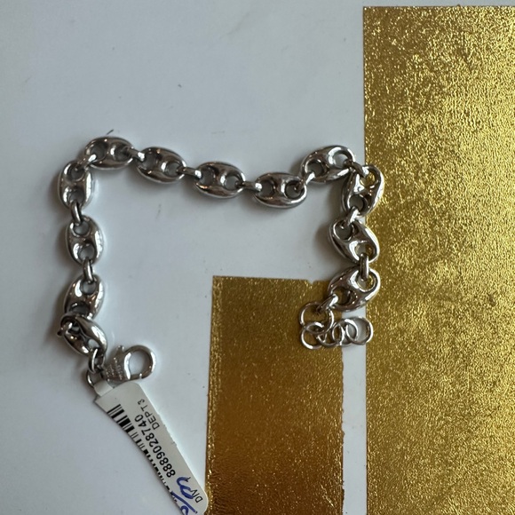 New! Sterling Silver Puffed Mariner Chain Bracelet - Picture 7 of 11